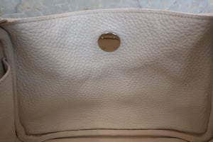 HERMES LINDY 26 Clemence leather White □M Engraving Shoulder bag 600090047