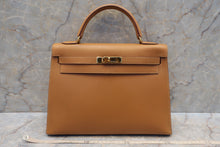 将图片加载到图库查看器，HERMES KELLY 32 Box carf leather Natural 〇Z刻印 Shoulder bag 700010122
