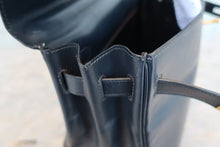Load image into Gallery viewer, HERMES KELLY 32 Box carf leather Navy 〇R Engraving Hand bag 700100008
