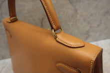 将图片加载到图库查看器，HERMES KELLY 32 Box carf leather Natural 〇Z刻印 Shoulder bag 700010122
