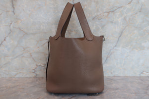 HERMES／エルメス ピコタンロックＰＭ トリヨンクレマンス エトゥープ □R刻印 ハンドバッグ 700040239
