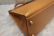 将图片加载到图库查看器，HERMES KELLY 32 Box carf leather Natural 〇Z刻印 Shoulder bag 700010122
