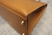 将图片加载到图库查看器，HERMES KELLY 32 Box carf leather Natural 〇Z刻印 Shoulder bag 700010122
