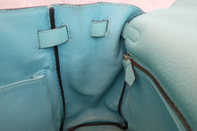 将图片加载到图库查看器，HERMES KELLY 32 Clemence leather Blue atoll T刻印 Shoulder bag 600100027
