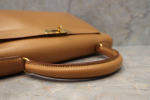 HERMES KELLY 32 Box carf leather Natural 〇Z刻印 Shoulder bag 700010122