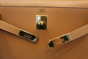 HERMES KELLY 32 Box carf leather Natural 〇Z刻印 Shoulder bag 700010122