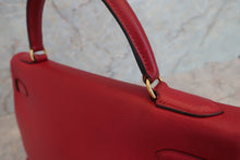 将图片加载到图库查看器，HERMES KELLY 32 Graine Couchevel leather Rouge vif 〇U刻印 Shoulder bag 600100037
