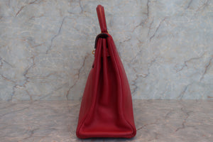 HERMES KELLY 32 Graine Couchevel leather Rouge vif 〇U刻印 Shoulder bag 600100037