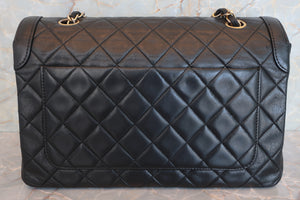 CHANEL Matelasse single flap chain shoulder bag Lambskin Black/Gold hadware Shoulder bag 600080004