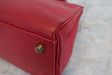 将图片加载到图库查看器，HERMES KELLY 32 Graine Couchevel leather Rouge vif 〇U刻印 Shoulder bag 600100037
