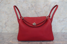 将图片加载到图库查看器，HERMES LINDY 30 Clemence leather Rouge garance □K刻印 Shoulder bag 600110077
