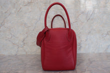 将图片加载到图库查看器，HERMES LINDY 30 Clemence leather Rouge garance □K刻印 Shoulder bag 600110077
