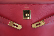 将图片加载到图库查看器，HERMES KELLY 32 Graine Couchevel leather Rouge vif 〇U刻印 Shoulder bag 600100037
