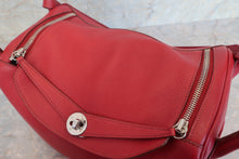 将图片加载到图库查看器，HERMES LINDY 30 Clemence leather Rouge garance □K刻印 Shoulder bag 600110077
