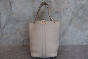 HERMES／エルメス ピコタンロックＰＭ トリヨンクレマンス クレ C刻印 ハンドバッグ 700090018