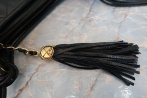 CHANEL Matelasse fringe chain shoulder bag Lambskin Black/Gold hadware Shoulder bag 600040215