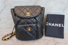 Load image into Gallery viewer, CHANEL Matelasse chain back pack Lambskin Black/Gold hadware Back pack 700090181
