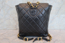 Load image into Gallery viewer, CHANEL Matelasse chain back pack Lambskin Black/Gold hadware Back pack 700090181
