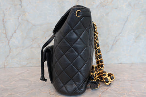 CHANEL Matelasse chain back pack Lambskin Black/Gold hadware Back pack 700090181