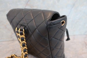 CHANEL Matelasse chain back pack Lambskin Black/Gold hadware Back pack 700090181