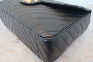 CHANEL/シャネル Vステッチチェーンショルダーバッグ キャビアスキン ブラック/ゴールド金具 ショルダーバッグ 700070249