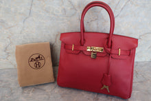 将图片加载到图库查看器，HERMES BIRKIN 30 Graine Couchevel leather Rouge vif 〇X刻印 Hand bag 500100252
