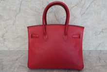 Load image into Gallery viewer, HERMES BIRKIN 30 Graine Couchevel leather Rouge vif 〇X Engraving Hand bag 500100252
