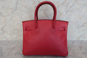 HERMES BIRKIN 30 Graine Couchevel leather Rouge vif 〇X刻印 Hand bag 500100252