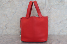 将图片加载到图库查看器，HERMES PICOTIN LOCK MM Clemence leather Rouge tomate A刻印 Hand bag 600090251
