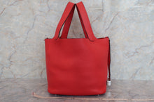 将图片加载到图库查看器，HERMES PICOTIN LOCK MM Clemence leather Rouge tomate A刻印 Hand bag 600090251
