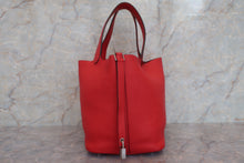 将图片加载到图库查看器，HERMES PICOTIN LOCK MM Clemence leather Rouge tomate A刻印 Hand bag 600090251
