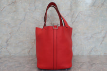 将图片加载到图库查看器，HERMES PICOTIN LOCK MM Clemence leather Rouge tomate A刻印 Hand bag 600090251
