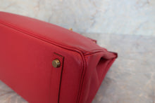 Load image into Gallery viewer, HERMES BIRKIN 30 Graine Couchevel leather Rouge vif 〇X Engraving Hand bag 500100252
