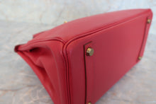 Load image into Gallery viewer, HERMES BIRKIN 30 Graine Couchevel leather Rouge vif 〇X Engraving Hand bag 500100252
