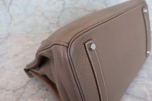 HERMES／エルメス バーキン35 トリヨンクレマンス エトゥープ □O刻印 ハンドバッグ 700060122