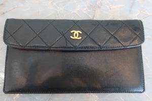 CHANEL Matelasse single flap chain shoulder bag Lambskin Black/Gold hadware Shoulder bag 600080004