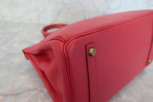 Load image into Gallery viewer, HERMES BIRKIN 30 Graine Couchevel leather Rouge vif 〇X Engraving Hand bag 500100252
