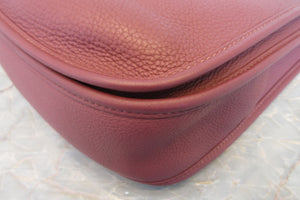 HERMES  EVELYNE 3PM Clemence leather Bois de rose Shoulder bag 700010022