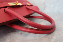 Load image into Gallery viewer, HERMES BIRKIN 30 Graine Couchevel leather Rouge vif 〇X Engraving Hand bag 500100252
