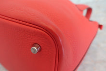 将图片加载到图库查看器，HERMES PICOTIN LOCK MM Clemence leather Rouge tomate A刻印 Hand bag 600090251
