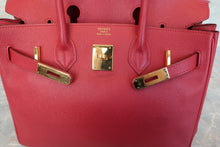 Load image into Gallery viewer, HERMES BIRKIN 30 Graine Couchevel leather Rouge vif 〇X Engraving Hand bag 500100252
