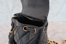 Load image into Gallery viewer, CHANEL Matelasse chain back pack Lambskin Black/Gold hadware Back pack 700090181
