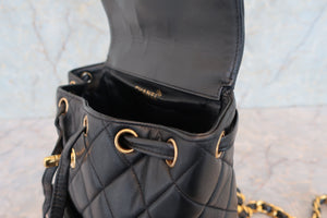 CHANEL Matelasse chain back pack Lambskin Black/Gold hadware Back pack 700090181