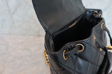 Load image into Gallery viewer, CHANEL Matelasse chain back pack Lambskin Black/Gold hadware Back pack 700090181
