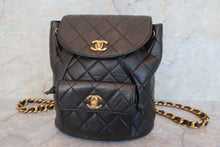 Load image into Gallery viewer, CHANEL Matelasse chain back pack Lambskin Black/Gold hadware Back pack 600090015
