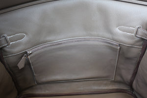 HERMES／エルメス バーキン35 トリヨンクレマンス エトゥープ □O刻印 ハンドバッグ 700060122