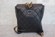 Load image into Gallery viewer, CHANEL Matelasse chain back pack Lambskin Black/Gold hadware Back pack 600090015
