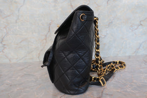 CHANEL Matelasse chain back pack Lambskin Black/Gold hadware Back pack 600090015