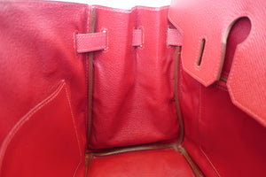 HERMES BIRKIN 30 Graine Couchevel leather Rouge vif 〇X Engraving Hand bag 500100252