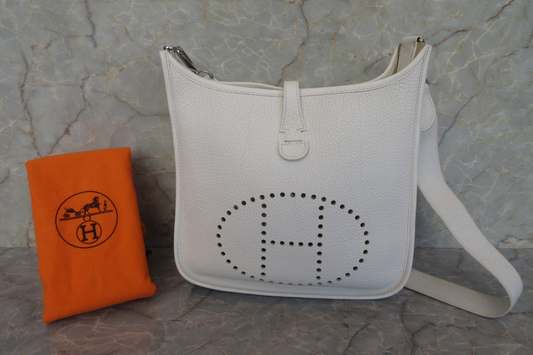 HERMES  EVELYNE 2PM Clemence leather White Shoulder bag 700010070